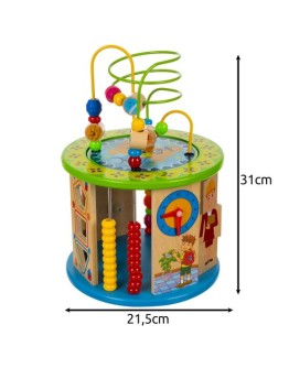 Дървен образователен куб монтесори за деца с много функции и игри 11в1